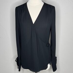 Trouve Black V-Neck Blouse